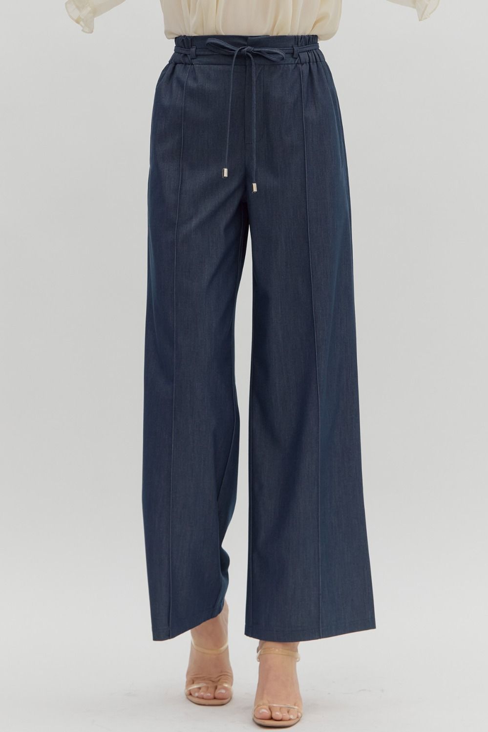 High Rise Pintuck Pants