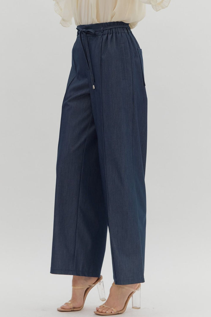 High Rise Pintuck Pants