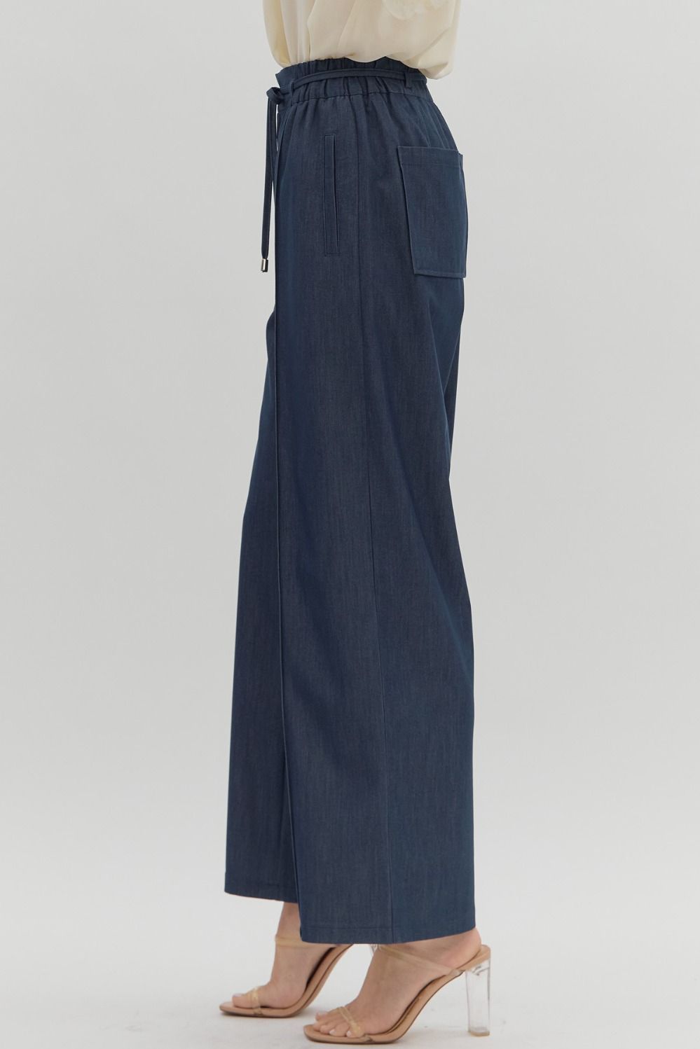 High Rise Pintuck Pants