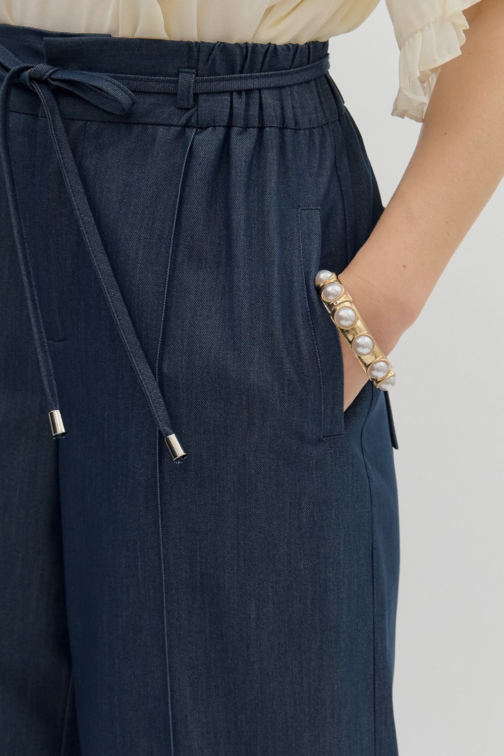 High Rise Pintuck Pants