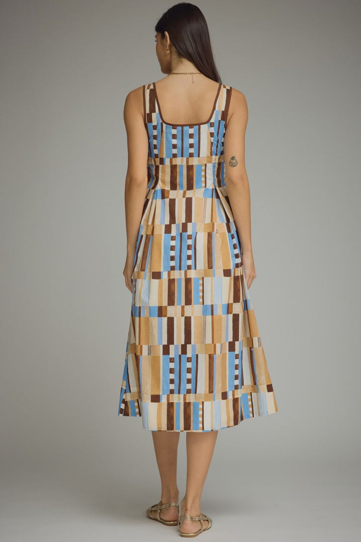 Abstract Print Sleeveless Dress