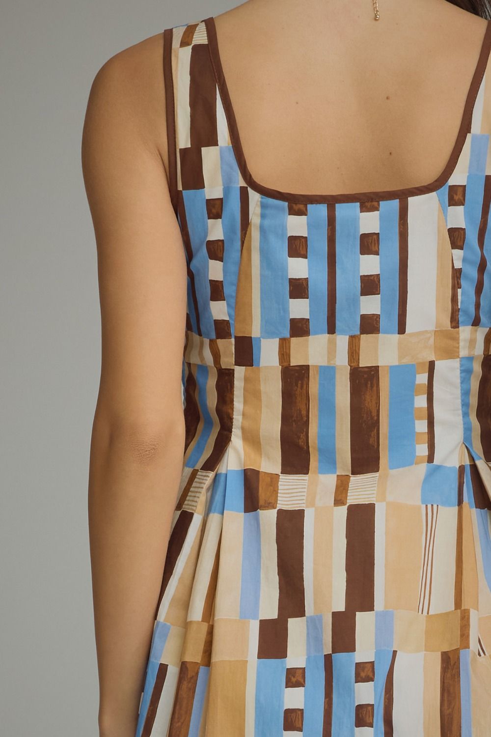Abstract Print Sleeveless Dress