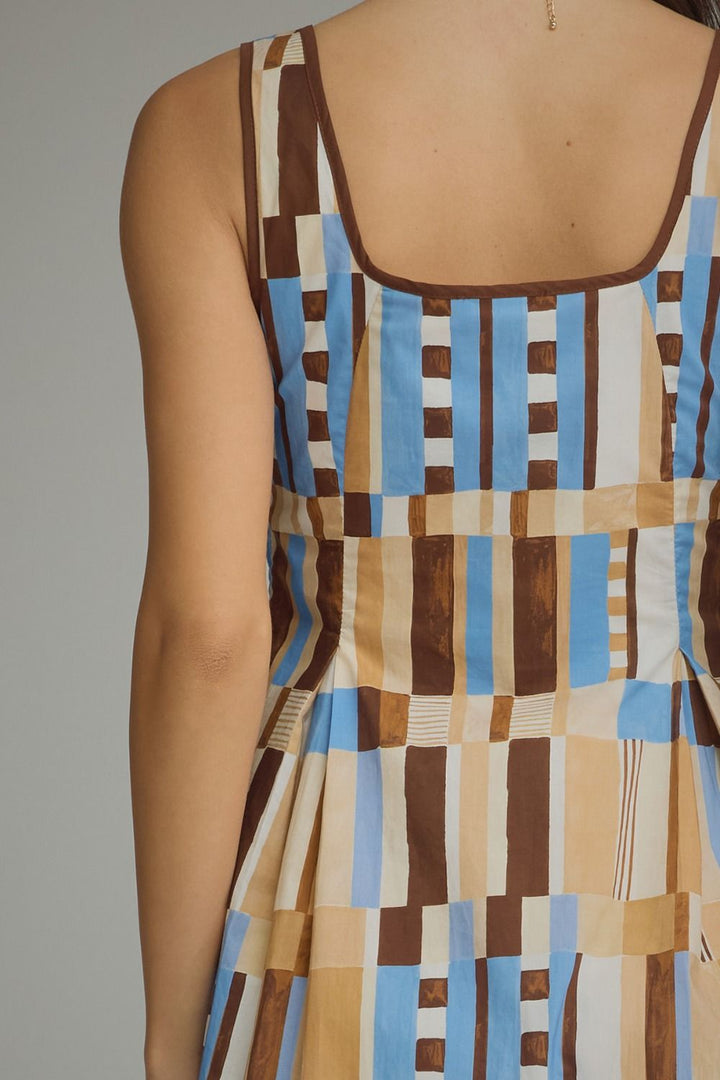 Abstract Print Sleeveless Dress