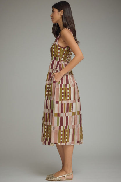 Abstract Print Sleeveless Dress