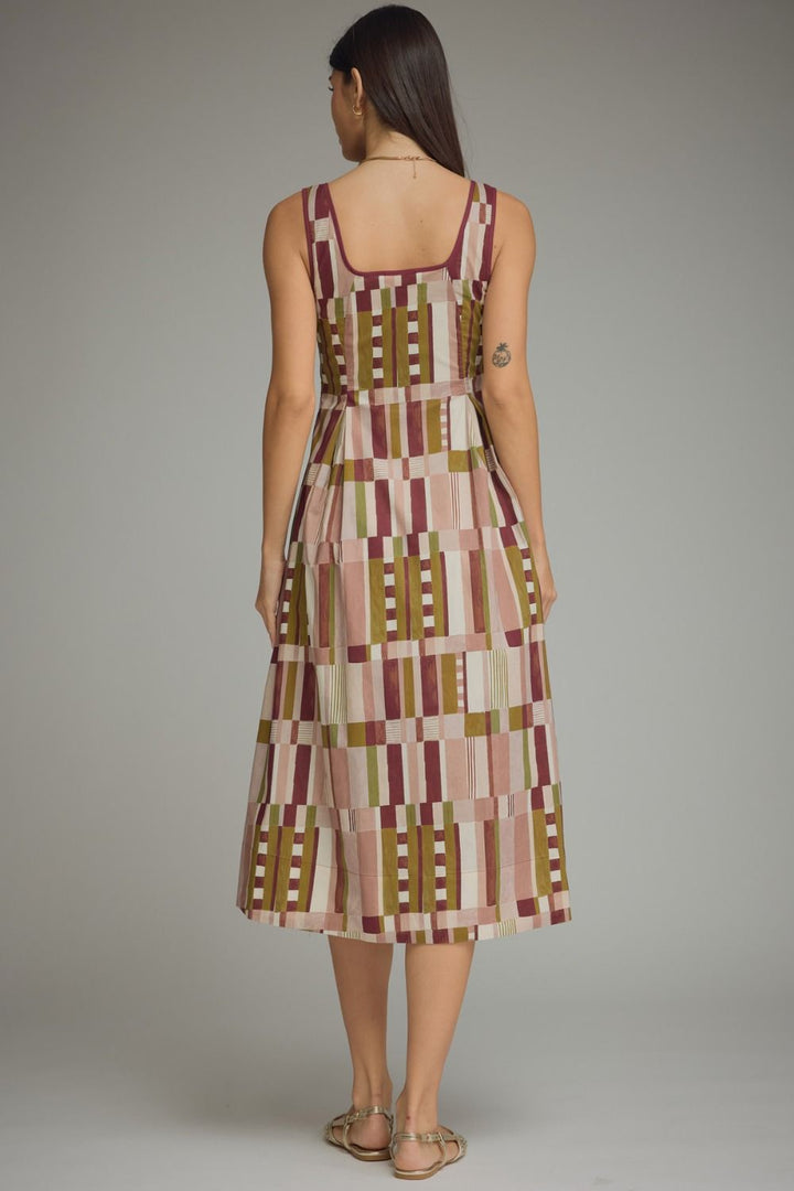 Abstract Print Sleeveless Dress