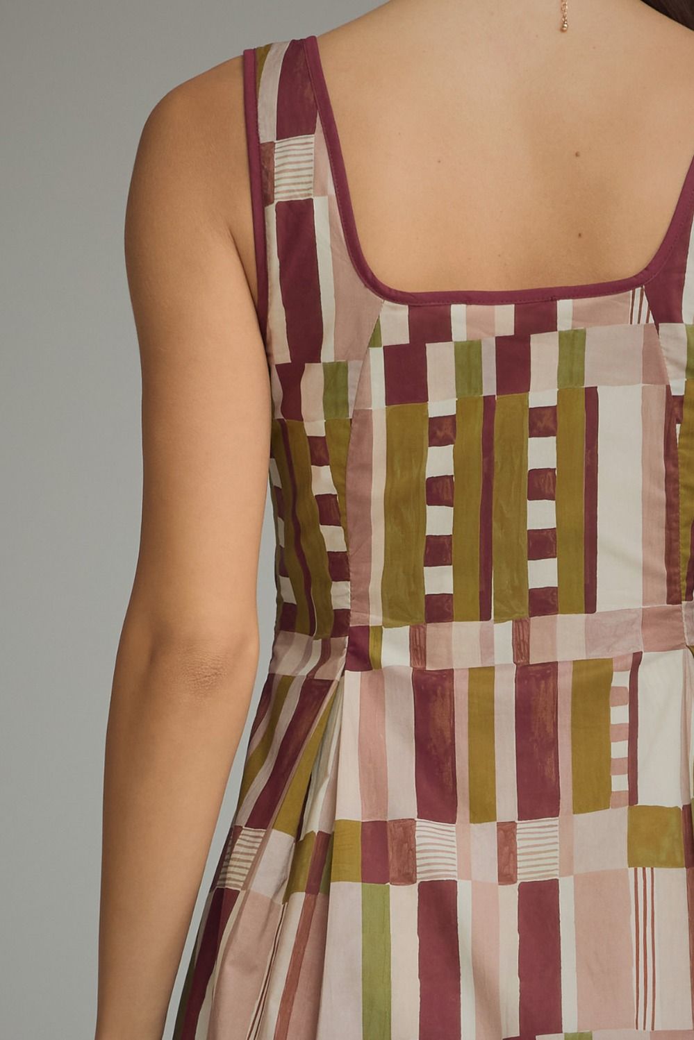 Abstract Print Sleeveless Dress