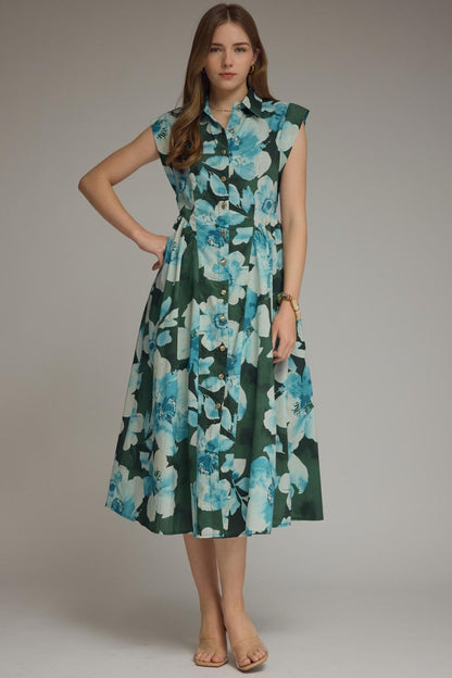 Bold Floral Print Dress