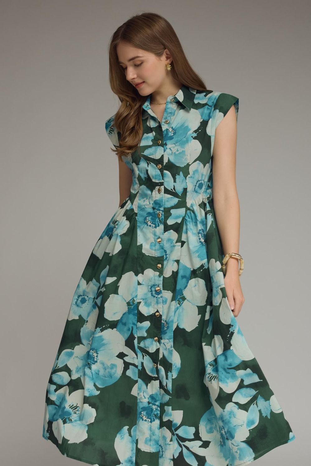 Bold Floral Print Dress
