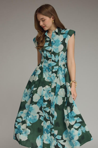 Bold Floral Print Dress