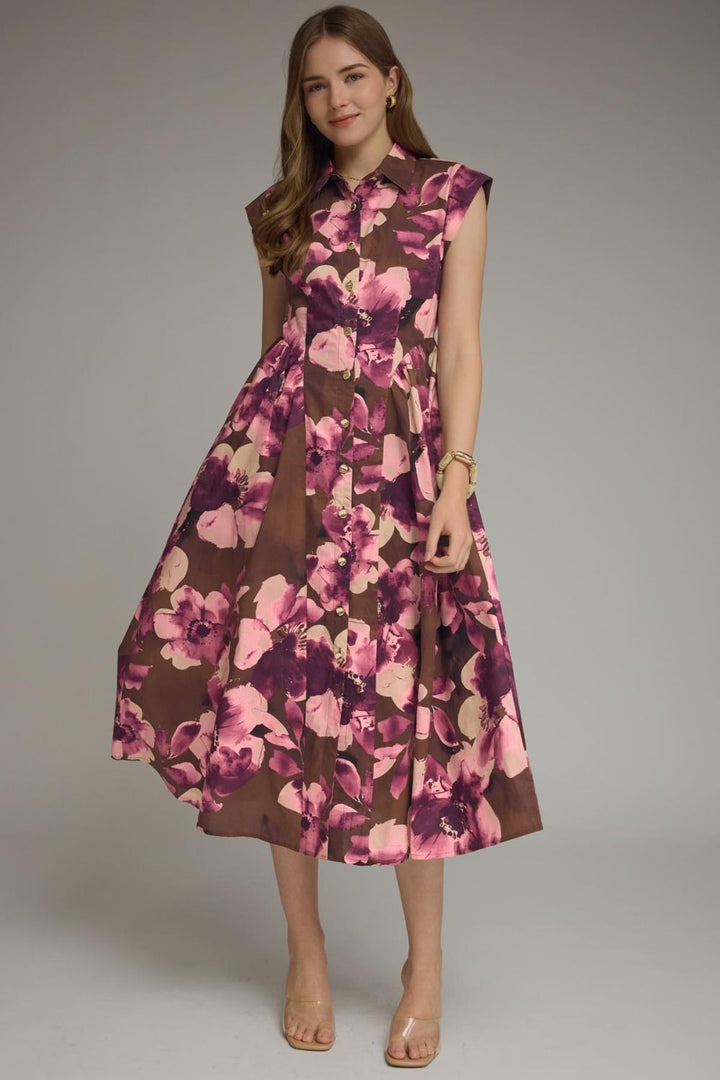 Bold Floral Print Dress