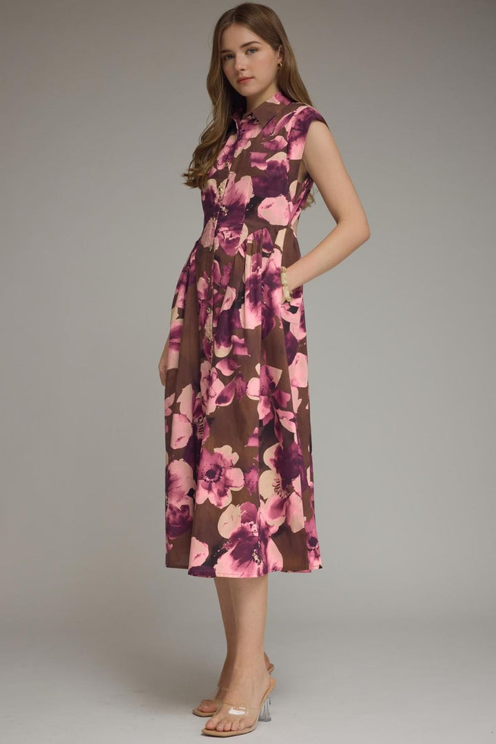 Bold Floral Print Dress