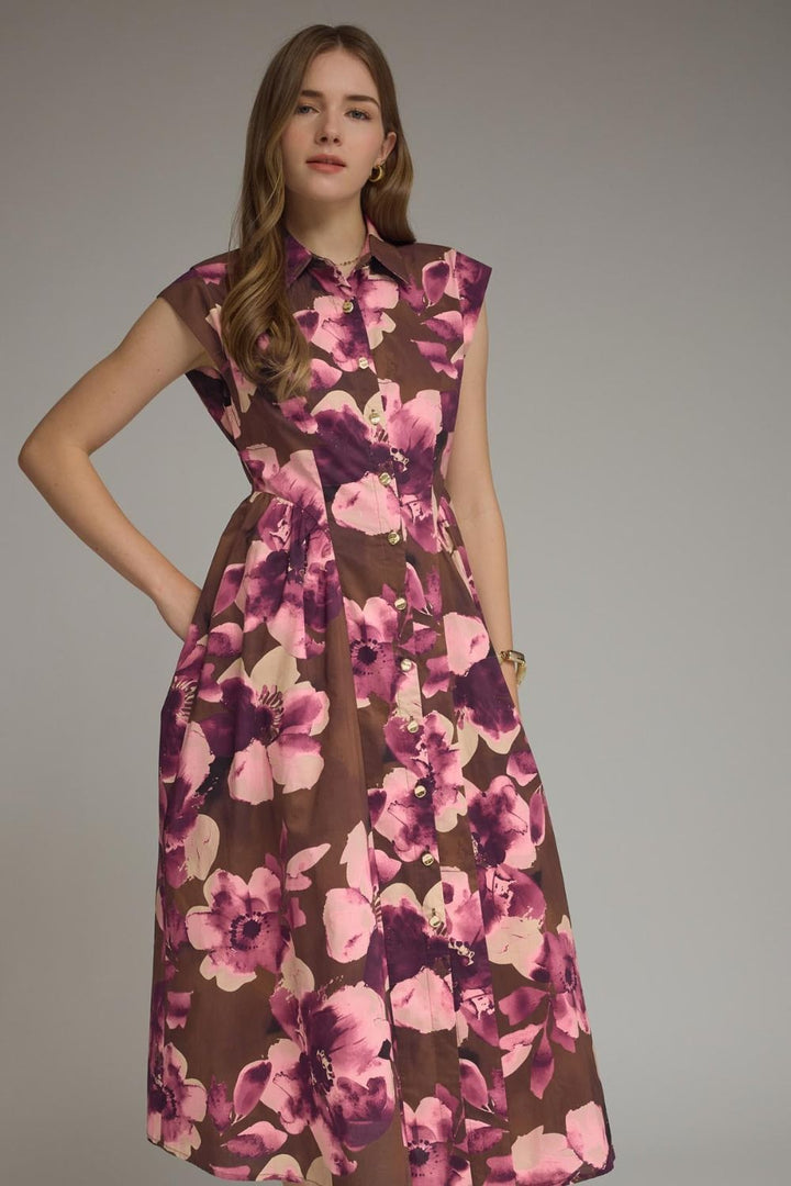 Bold Floral Print Dress