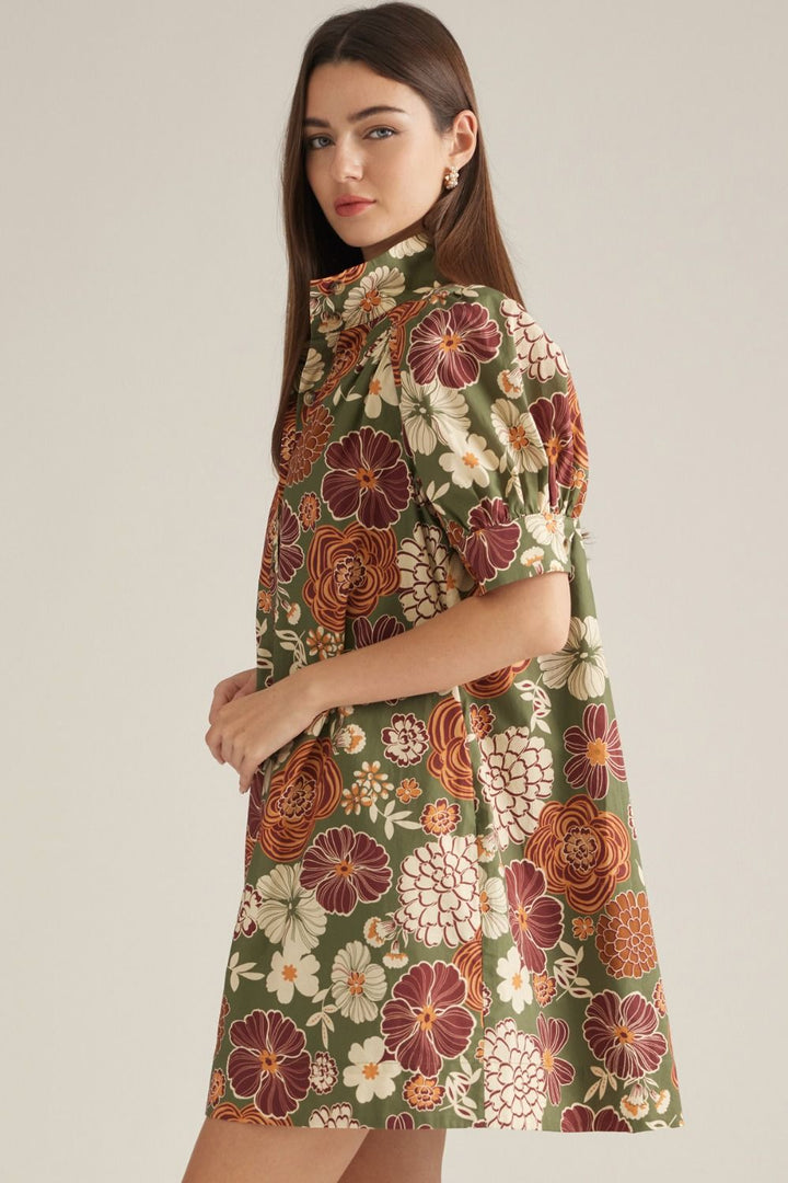 Floral Button Down Mini Dress