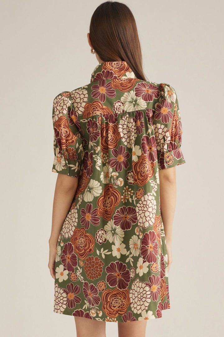 Floral Button Down Mini Dress