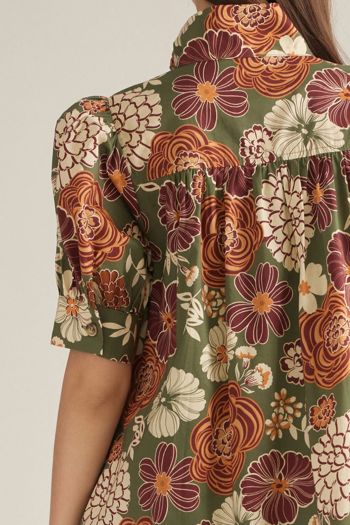 Floral Button Down Mini Dress