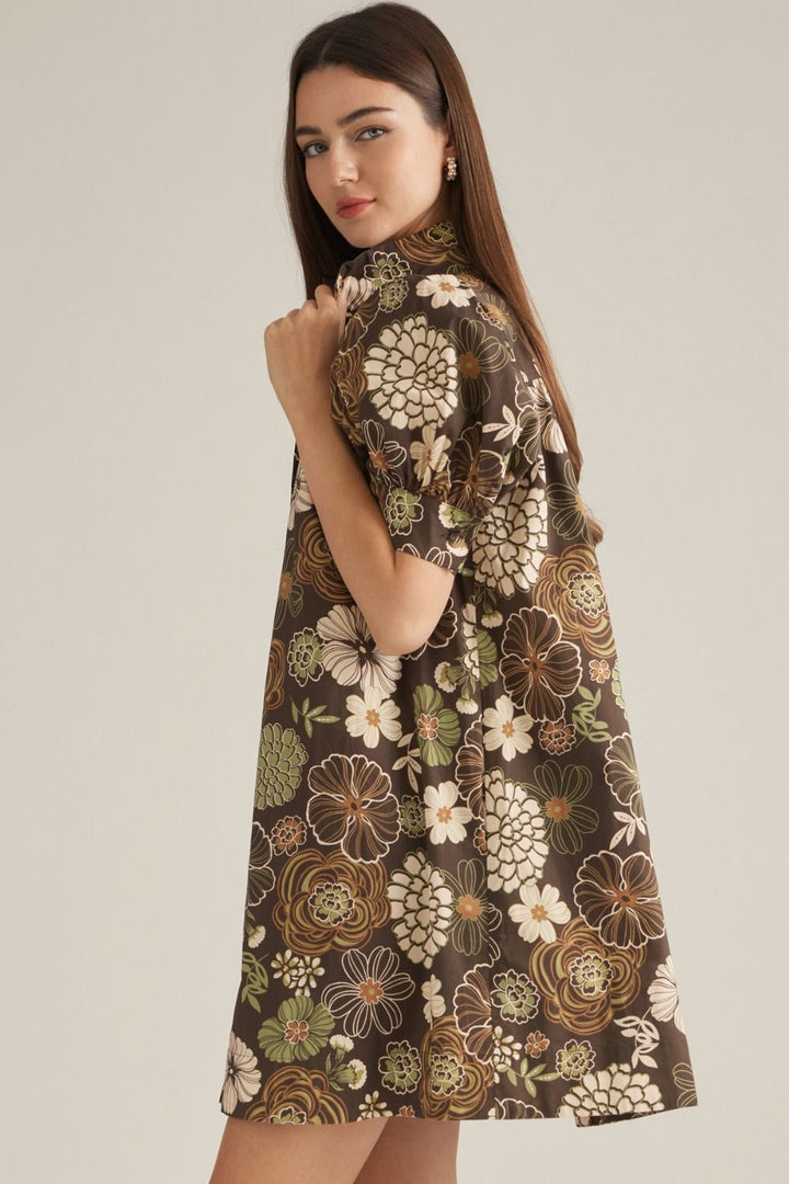 Floral Button Down Mini Dress