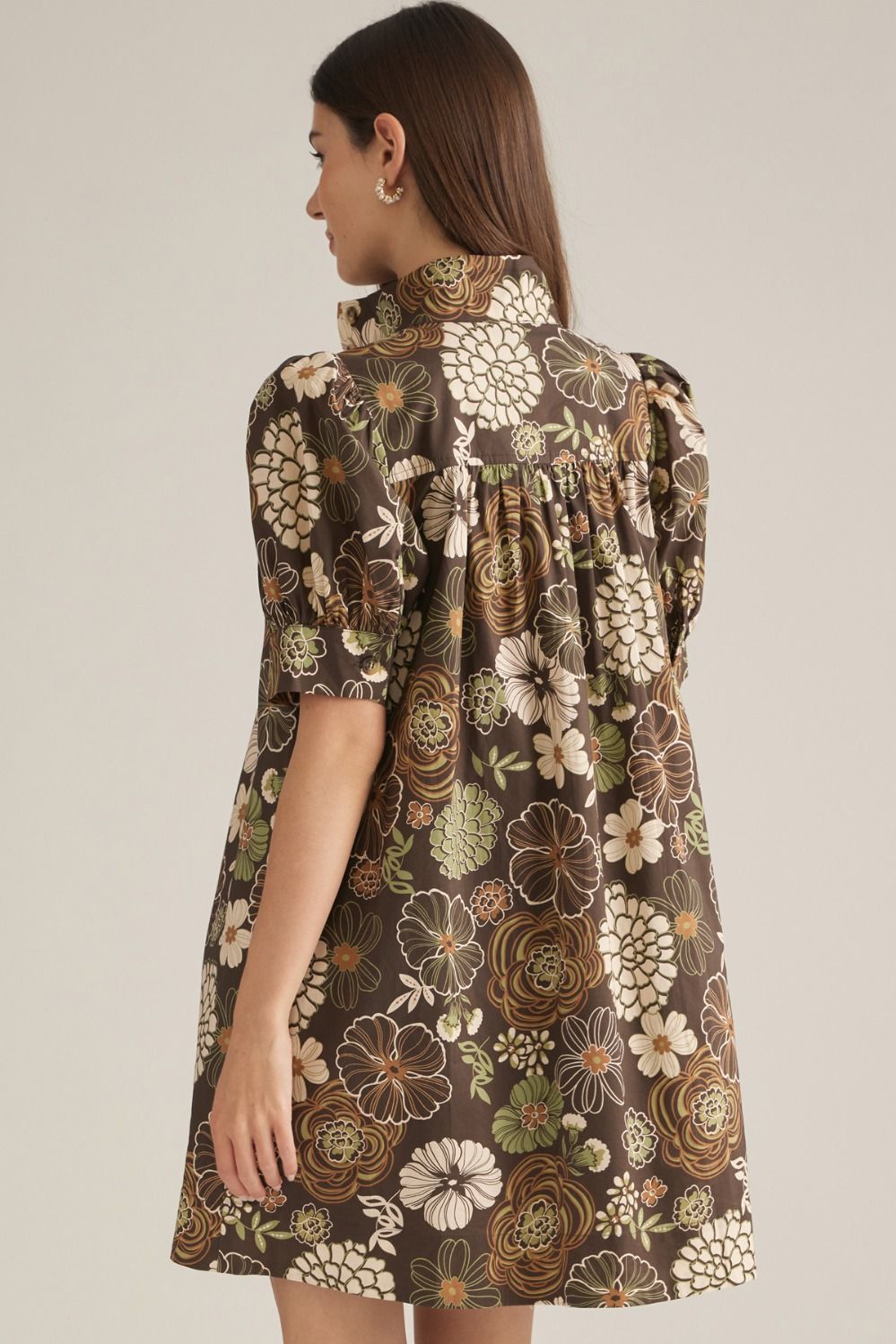 Floral Button Down Mini Dress