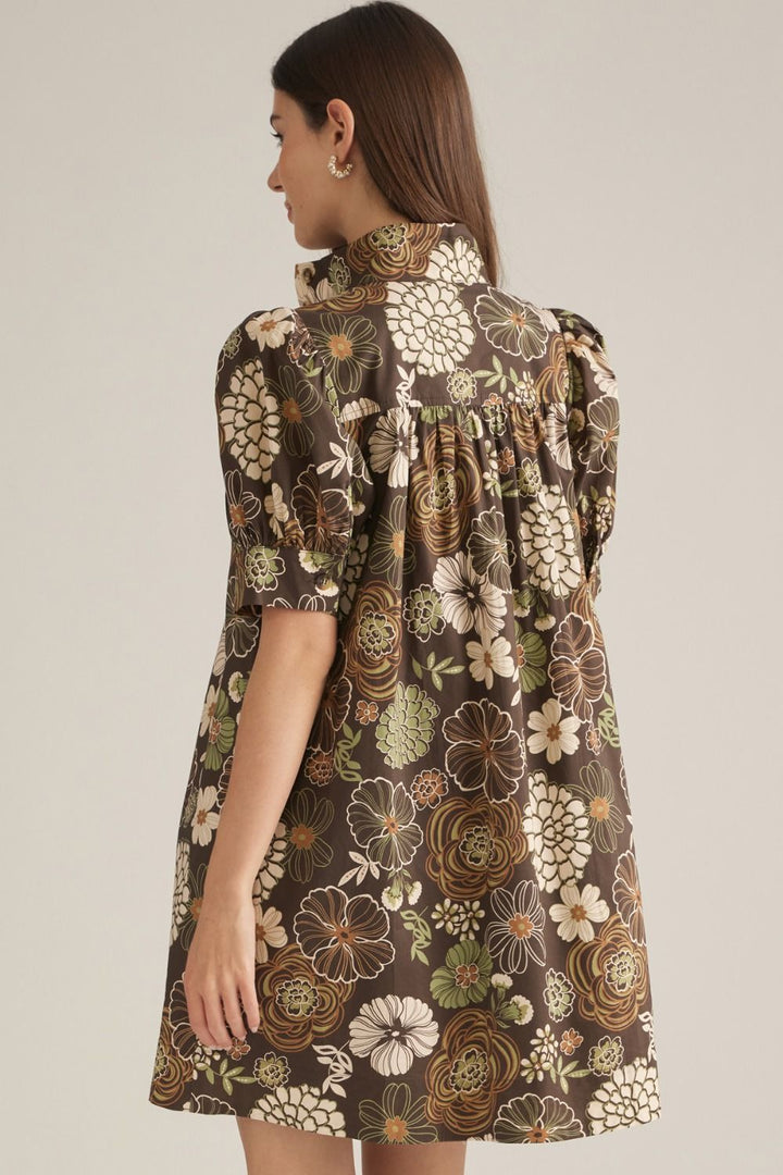 Floral Button Down Mini Dress