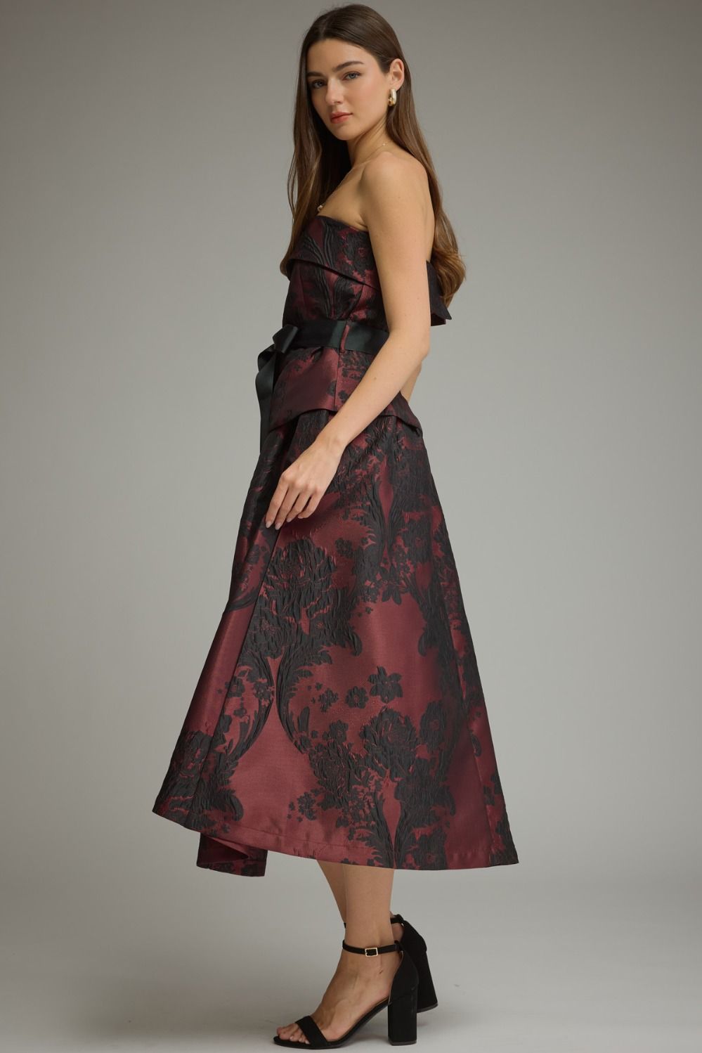Floral Jacquard Midi Dress