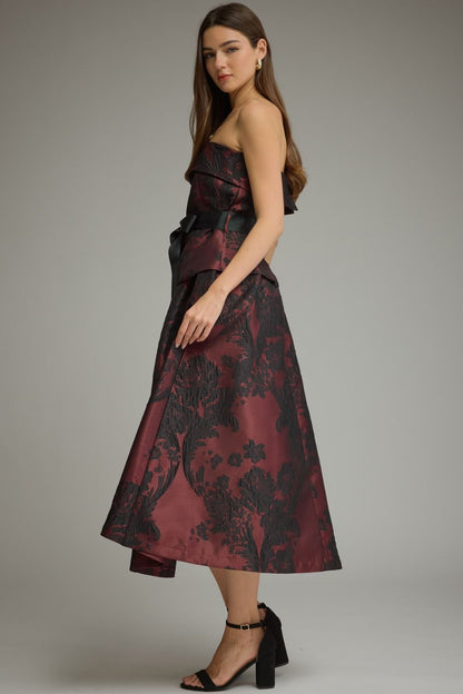 Floral Jacquard Midi Dress