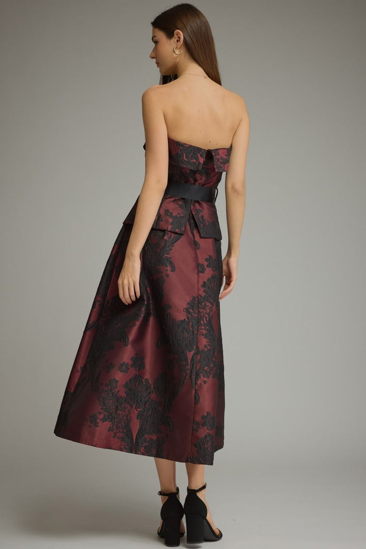 Floral Jacquard Midi Dress