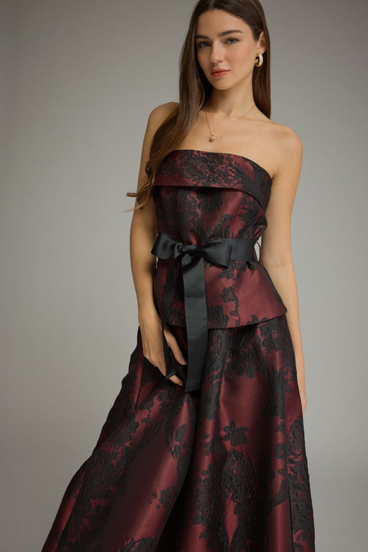 Floral Jacquard Midi Dress