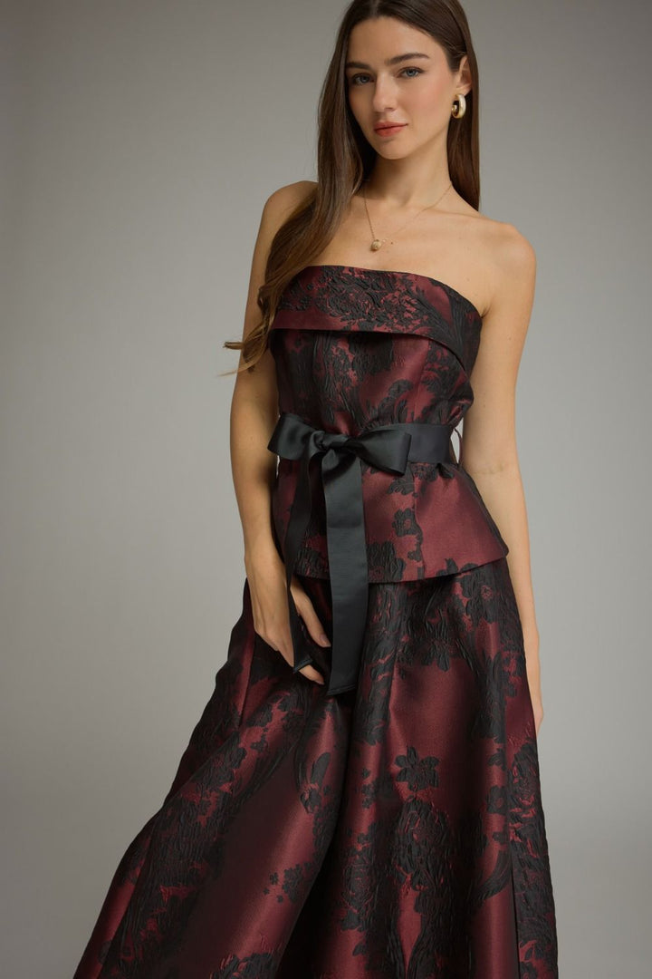 Floral Jacquard Midi Dress