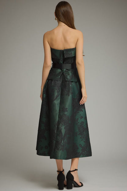 Floral Jacquard Midi Dress