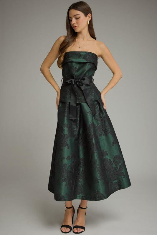 Floral Jacquard Midi Dress