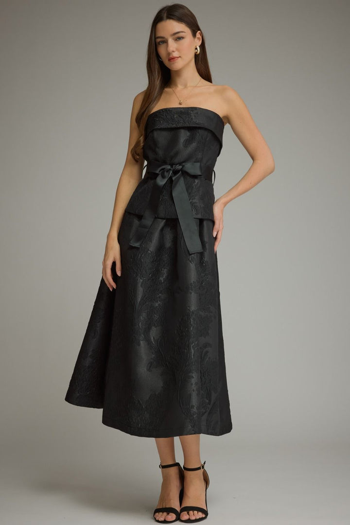 Floral Jacquard Midi Dress
