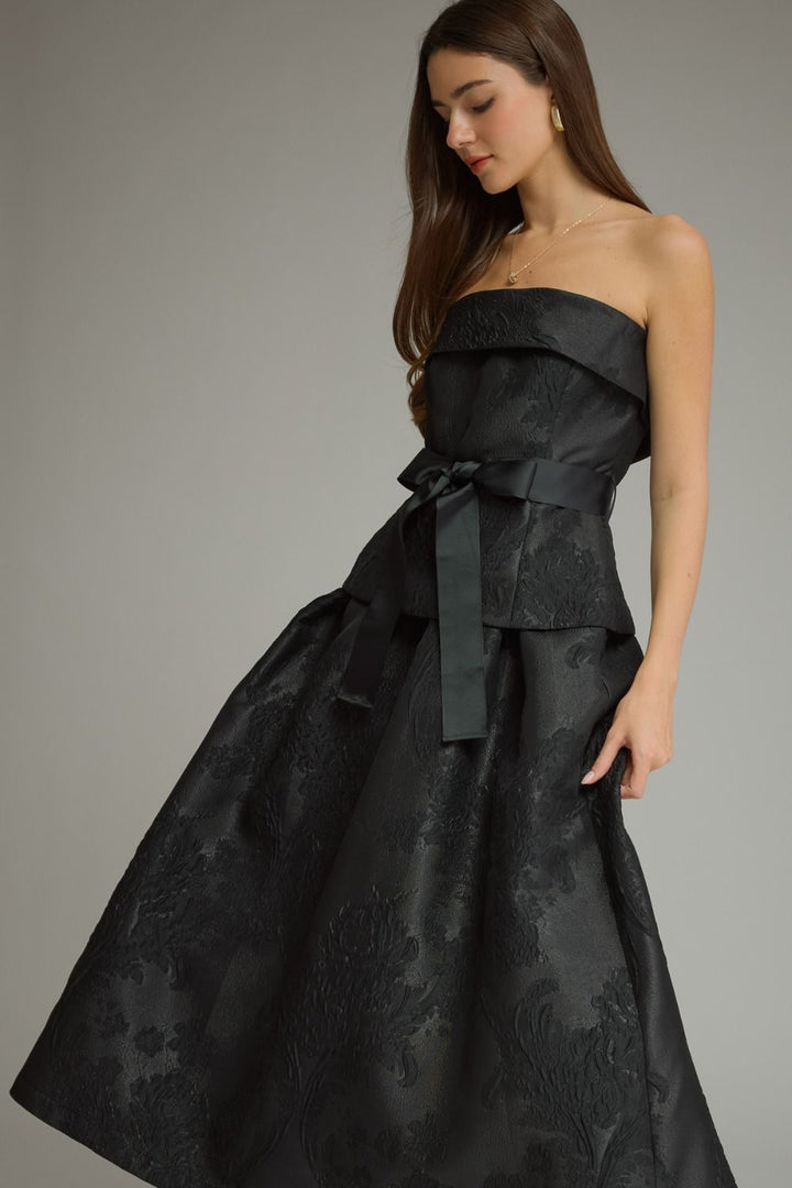 Floral Jacquard Midi Dress