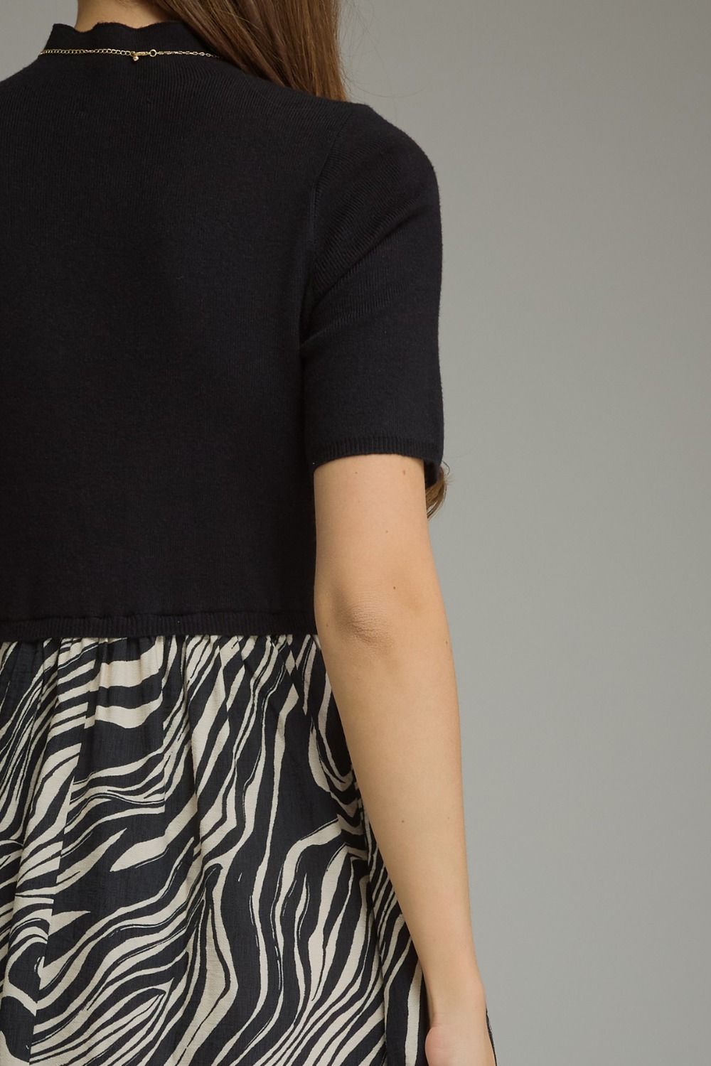 Mixed Media Dress - Zebra