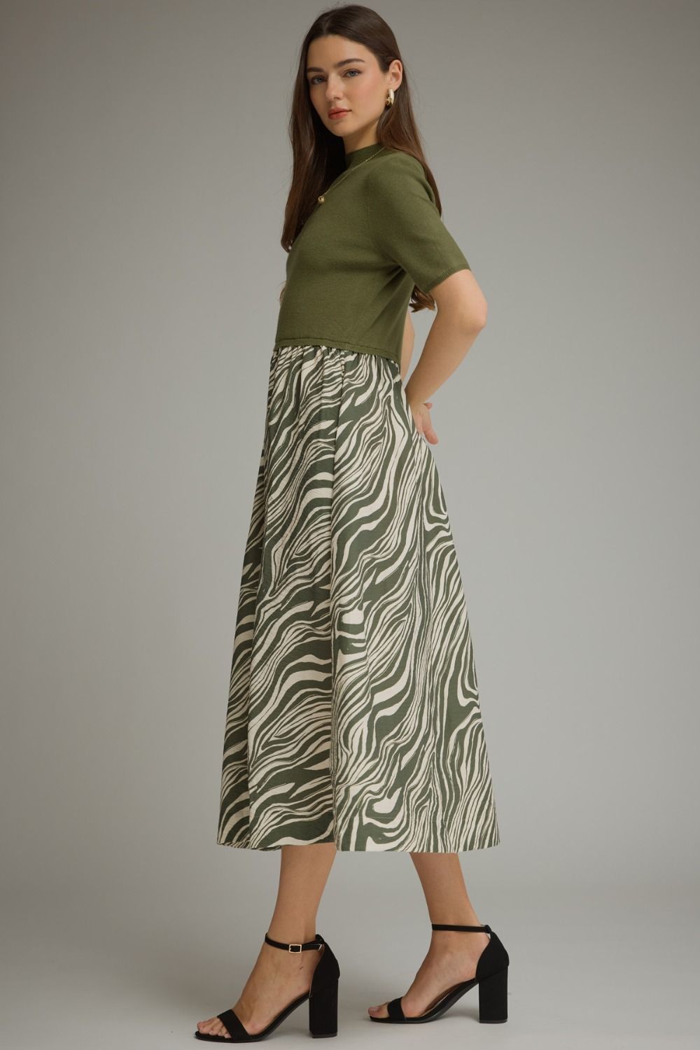 Mixed Media Dress - Zebra