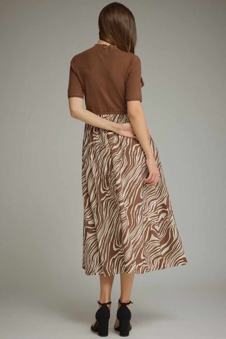 Mixed Media Dress - Zebra