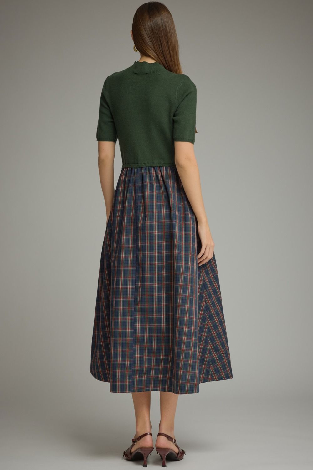 Plaid Mixed Media Dress