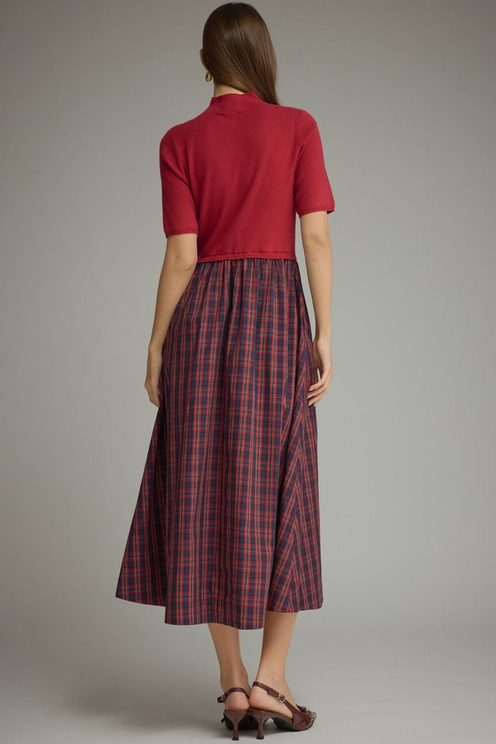 Plaid Mixed Media Dress