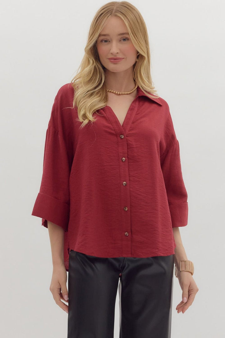Wide Cuff Button Up Top