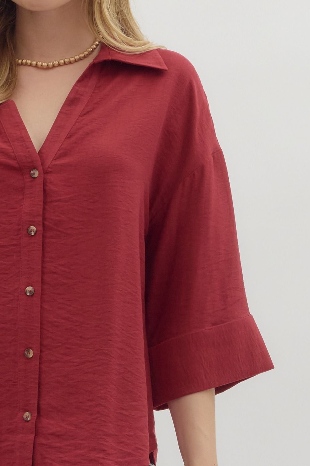 Wide Cuff Button Up Top