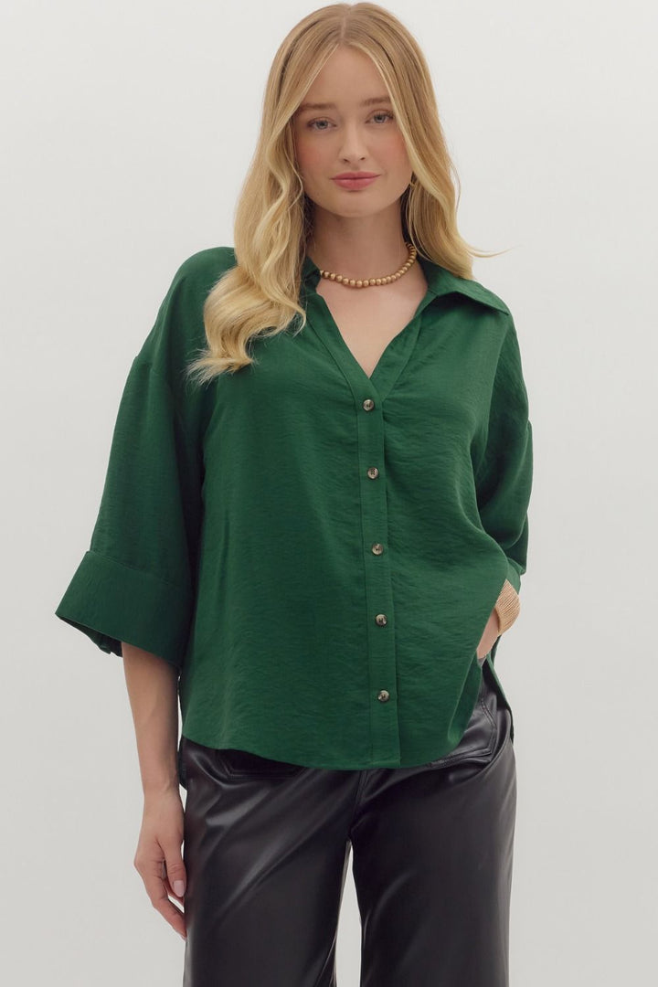 Wide Cuff Button Up Top