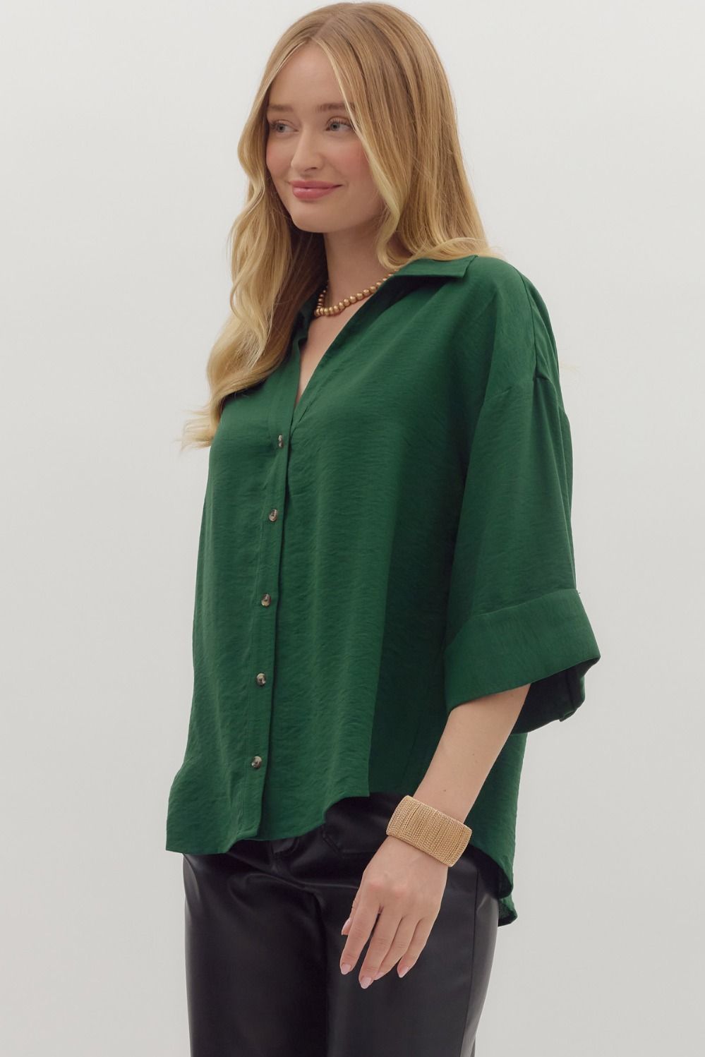 Wide Cuff Button Up Top