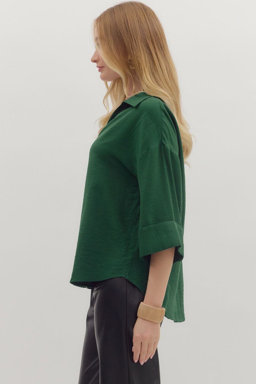 Wide Cuff Button Up Top