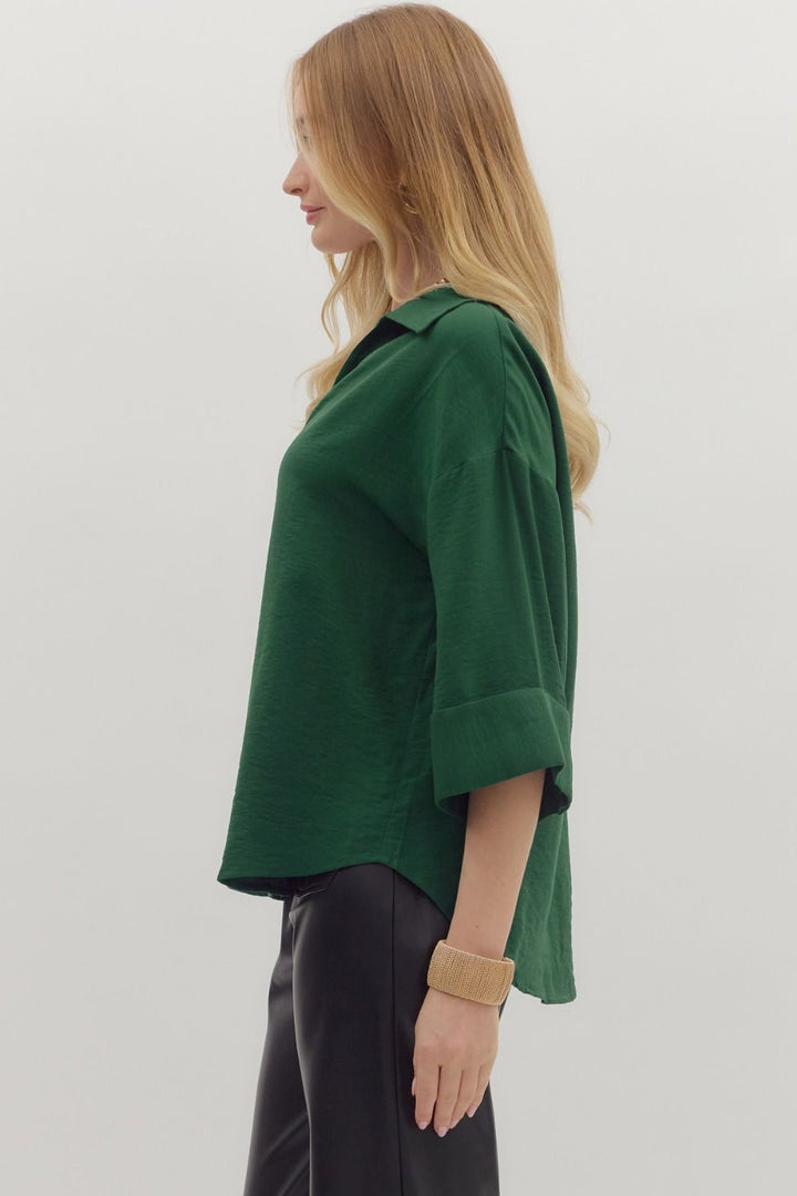 Wide Cuff Button Up Top
