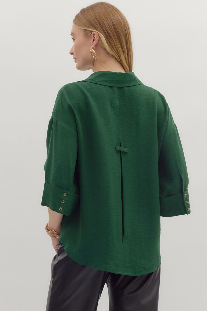 Wide Cuff Button Up Top