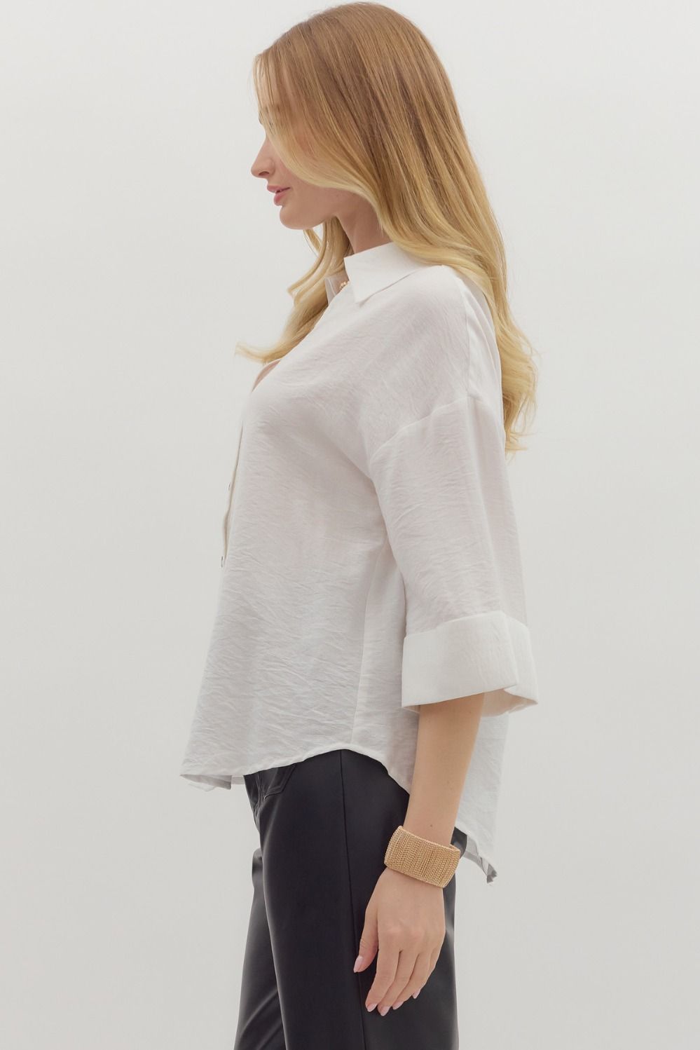 Wide Cuff Button Up Top