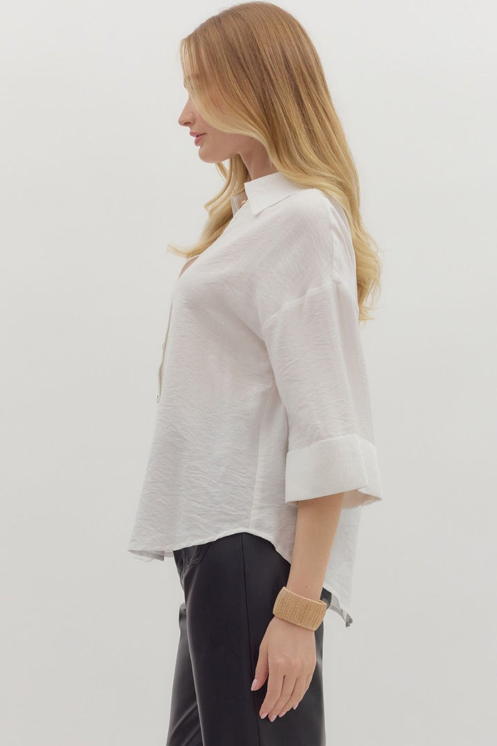 Wide Cuff Button Up Top