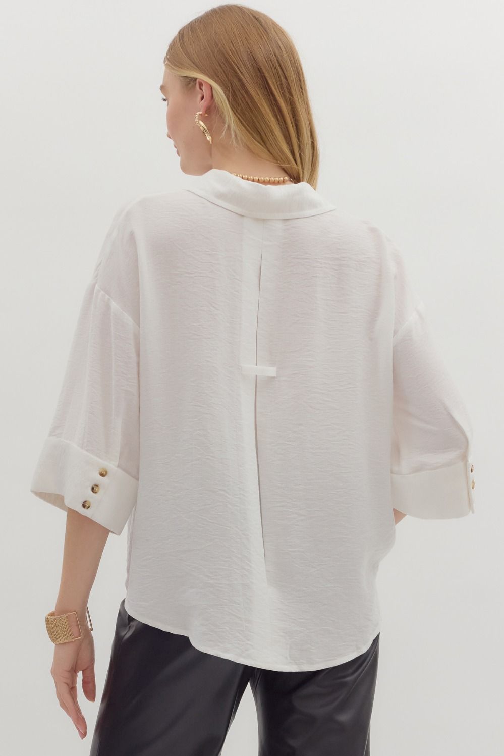 Wide Cuff Button Up Top