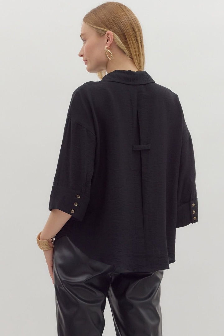 Wide Cuff Button Up Top