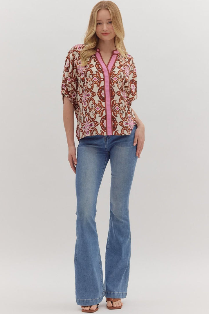 Vibrant Contrast Trim Top