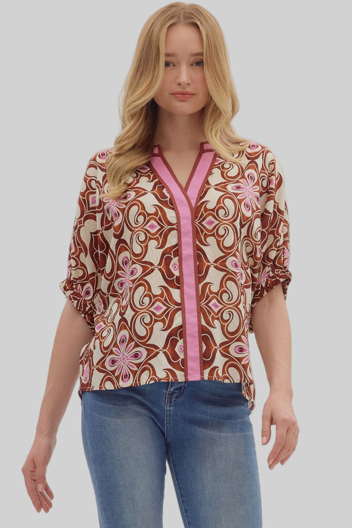 Vibrant Contrast Trim Top