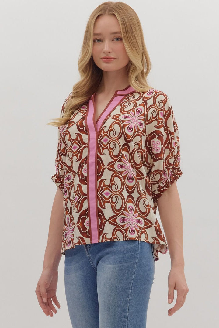 Vibrant Contrast Trim Top